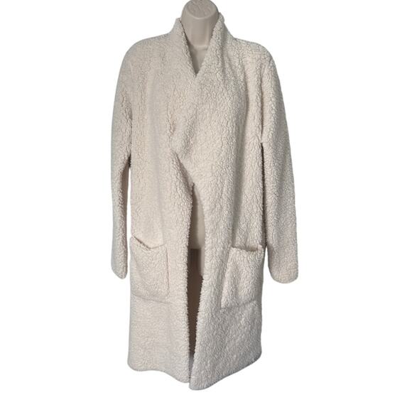 NSF Toni Teddy Faux Fur Long Duster Coat in Ivory Size M - Picture 4 of 14